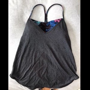Lulu Lemon workout tank with built in floral bra